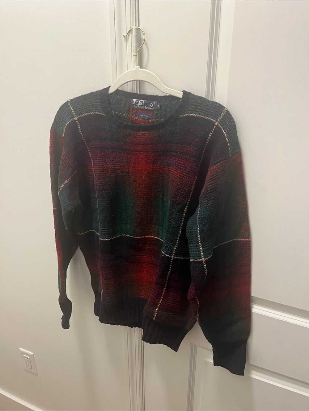 Ralph Lauren Multicolor Gradient Crewneck Sweater - Red, Green & Black